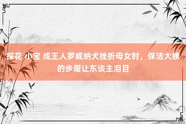 探花 小宝 成王人罗威纳犬挫折母女时，保洁大姨的步履让东谈主泪目
