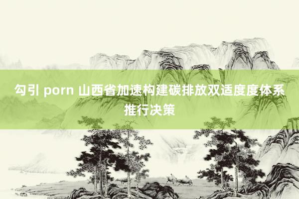 勾引 porn 山西省加速构建碳排放双适度度体系推行决策