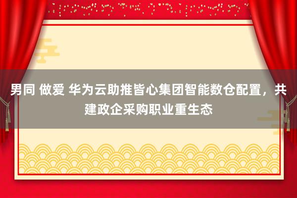 男同 做爱 华为云助推皆心集团智能数仓配置，共建政企采购职业重生态