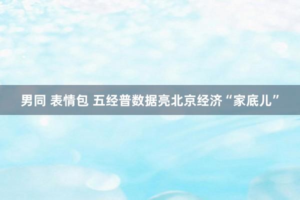男同 表情包 五经普数据亮北京经济“家底儿”