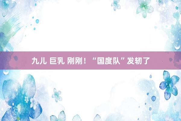 九儿 巨乳 刚刚！“国度队”发轫了